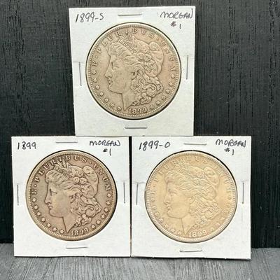 1899 P, O, And S Morgan Dollars