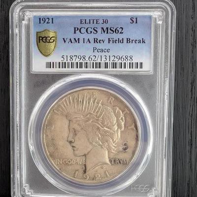 1921 Peace Dollar...PCGS MS62 , VAM 1A
