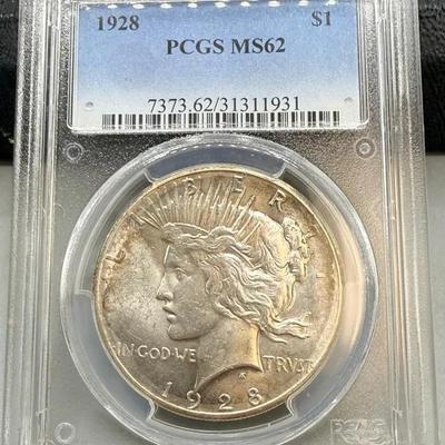 1928 Peace Dollar PCGS MS62