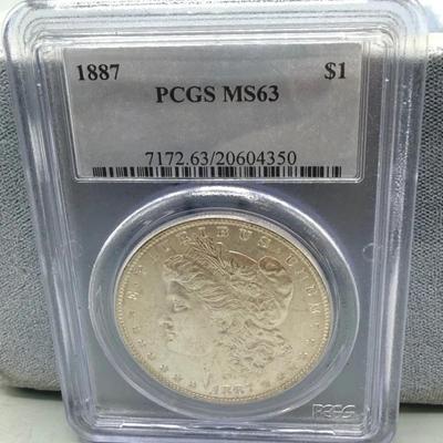 1887 Morgan Dollar, PCGS MS63