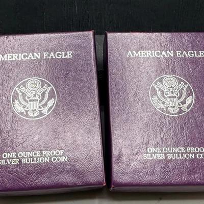 1986 And 1987 Proof Silver Eagles 