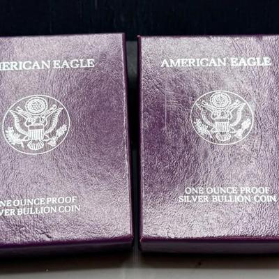 1992 And 1993 Proof Silver Eagles 