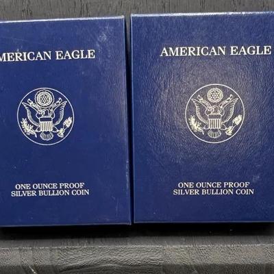 2002 And 2003 Proof Silver Eagles 
