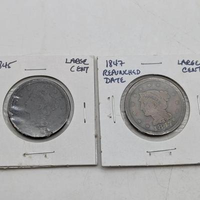 1845 & 1847 Large Cents