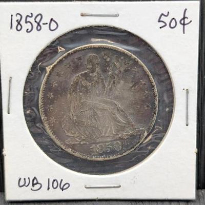 1858-O Seated Liberty Half Dollar