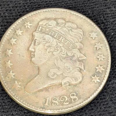 1828 Classic Head Half Cent...12 Stars