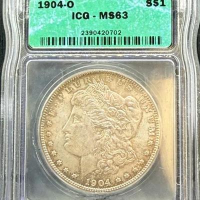 1904-O Morgan Dollar IGC MS63