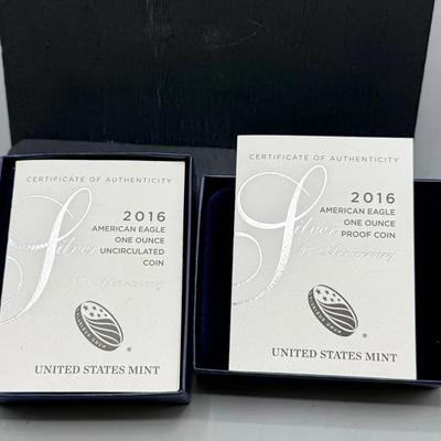 2016 Uncirculated And Proof Silver Eagles 