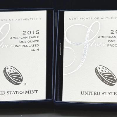 2015 Uncirculated And Proof Silver Eagles 