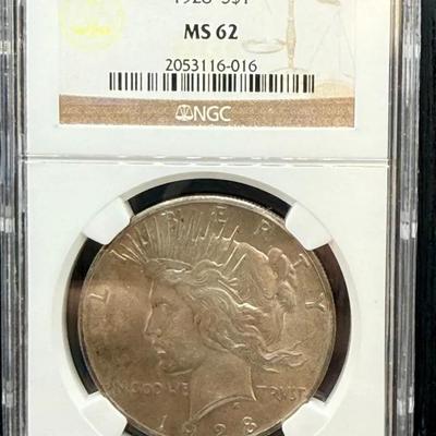 1928 Peace Dollar NGC MS62