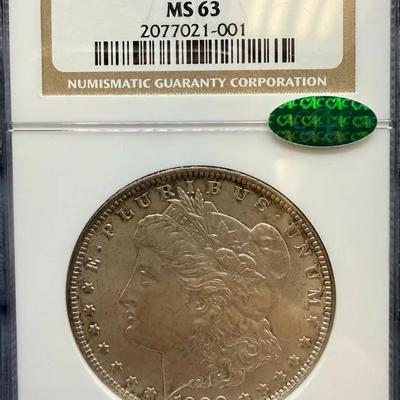 1900-O Morgan Dollar, NGC MS63 VAM-15 W/CAC Label