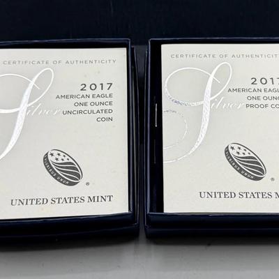 2017 Uncirculated And Proof Silver Eagles 
