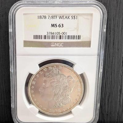 1878 7/8 TF Morgan Dollar...NGC MS63