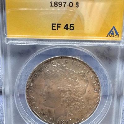 1897-O Morgan Dollar ANACS EF45