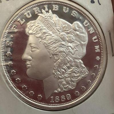 .999 Silver, 1 Ozt. Copy Of An 1889-CC Morgan Dollar