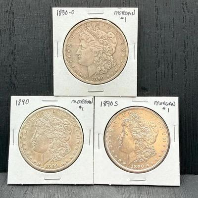 1890 P, O, And S Morgan Dollars 