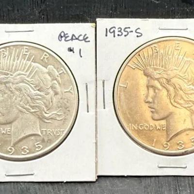 1935 P And S Peace Dollars 