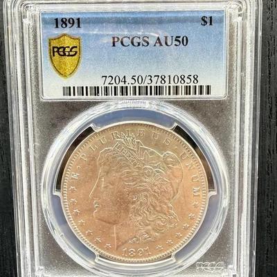 1891 Morgan Dollar PCGS AU50