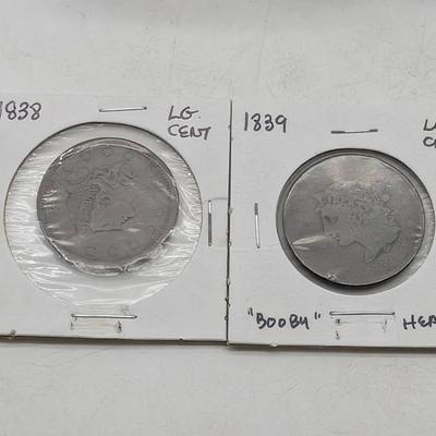 1838 & 1839 Large Cents