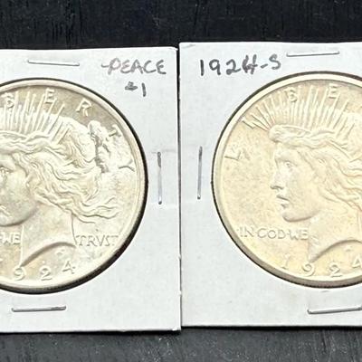 1924 P And S Peace Dollars 