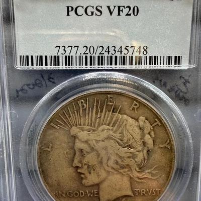 1934-S Peace Dollar PCGS VF20
