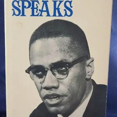 1st Edition / 1st Printing Of 1966 MALCOLM X SPEAKS by Evergreen Black Cat