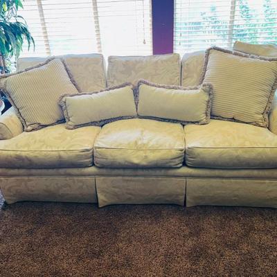 Sale Photo Thumbnail #29: Thomasville White Brocade Couch
