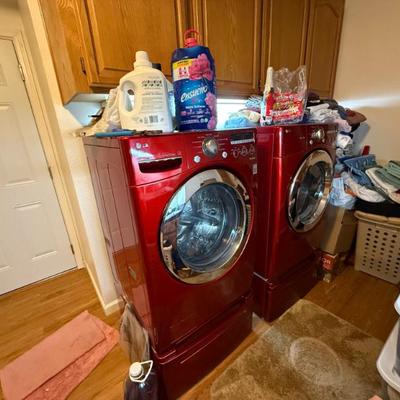 Sale Photo Thumbnail #19: LG Front Load Washer and Dryer in Red Metallic