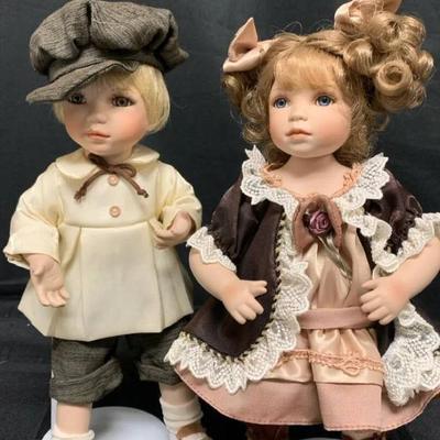 Bj109 victorian boy and girl dolls