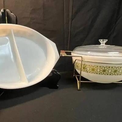 Ct372 pyrex verde bowl and serving dish