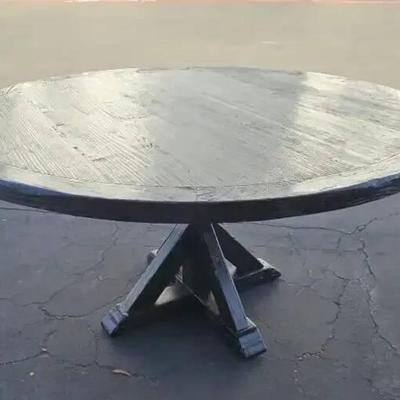 Ct333 bennie farmhouse salvaged brown wood 5 round table