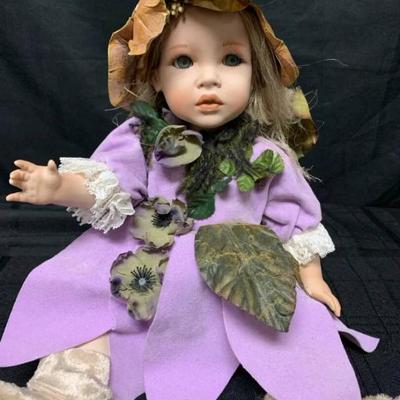 Bj107 doll with lavender petal dress