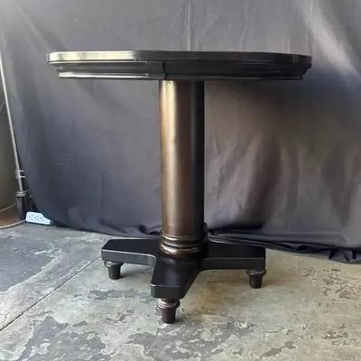 Ct340 round dark brown end table