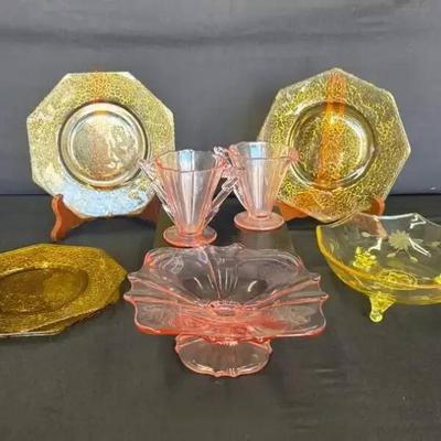 Ct387 colorful vintage glassware