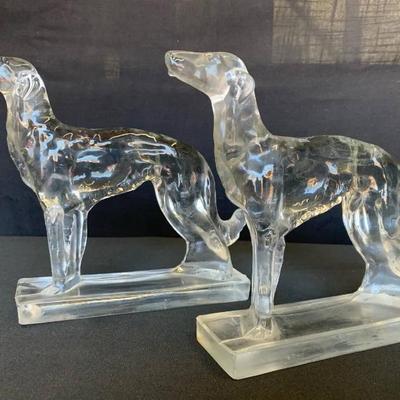 Ct374 vintage martinsville glass dogs