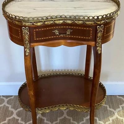 Marble Top French Side Table