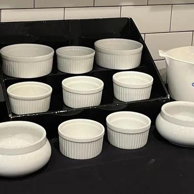 Corningware Blue Cornflower, Cordon Bleu, Pier 1 White Dishes