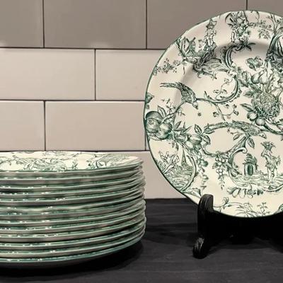 14-Piece Spode Provincial Garden Williamsburg Plate Set  Made in England
