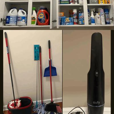 Cleaning Supplies Including O-Cedar Mop, Eufy Hand Vacuum, Swiffer, Clorox & MUCH MORE