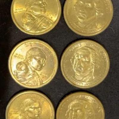 Sacagawea P 2000 $1 Coins & George Washington $1 Coins