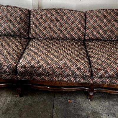 Couch With Cane Accented Arms