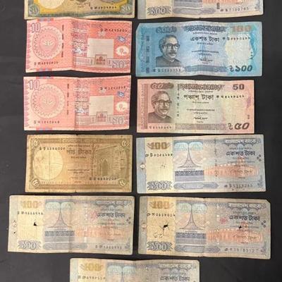 Assortment of Bangladesh Paper Currency
