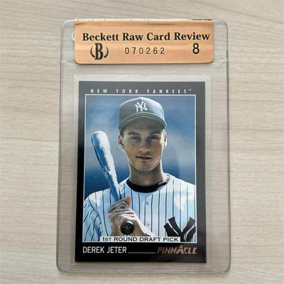 Sale Photo Thumbnail #31: 1993 Pinnacle #457 Derek Jeter Rookie Beckett Raw Grade 8