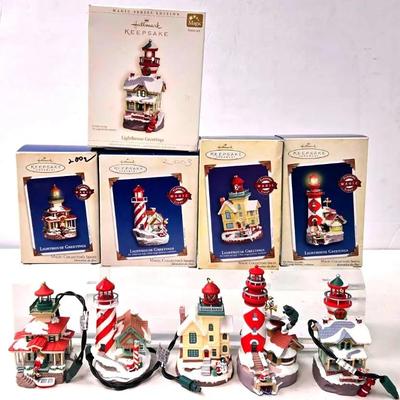 "Hallmark" Keepsake Lighthouse Greetings Ornaments 