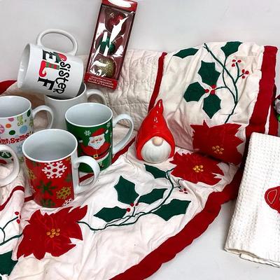 Santa Claus figurine, Christmas Tree Skirt, & More