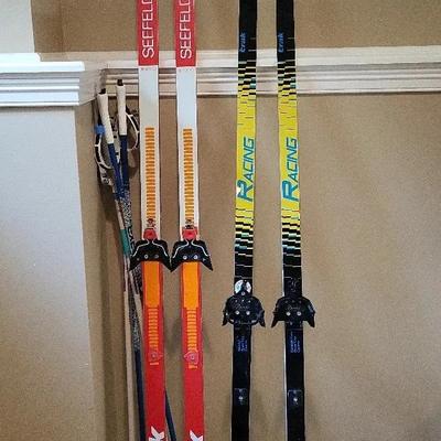 2 Pairs Cross Country Skis & Poles