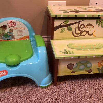 Handpainted Storage Step Stool & Potty Chair