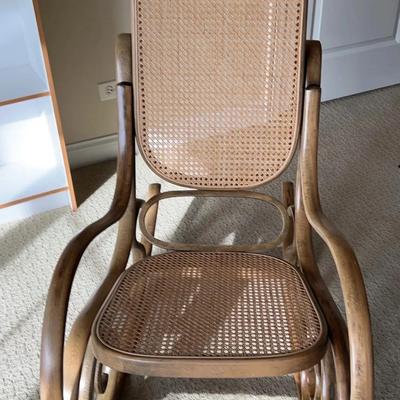 Bentwood Wicker Cane Rocking Chair