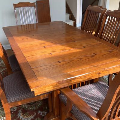 Wood Dining Table & 6 Chairs