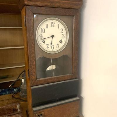 Sale Photo Thumbnail #88: Antique International Time Recording Co. time punch clock